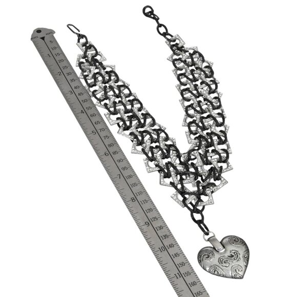 VINTAGE Y2K CHAINMAIL NEO PUNK WHIMSIGOTH CHOKER BARNEY’S NY - Picture 4 of 7